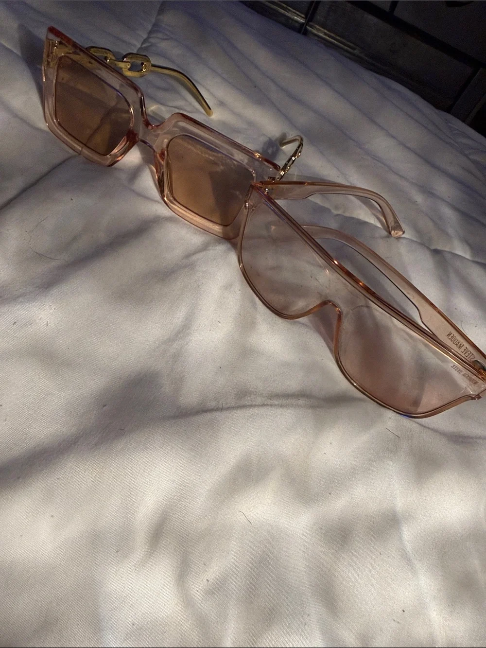 4 pair of Oversized Sunglasses - Black and Amber